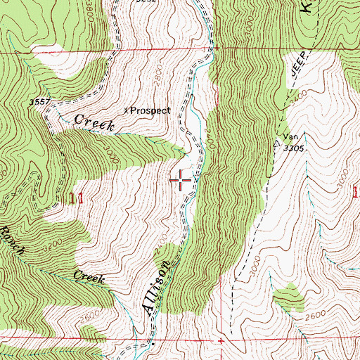 Topographic Map of Plant Creek, ID