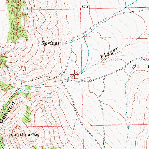 Topographic Map of Player Canyon, ID