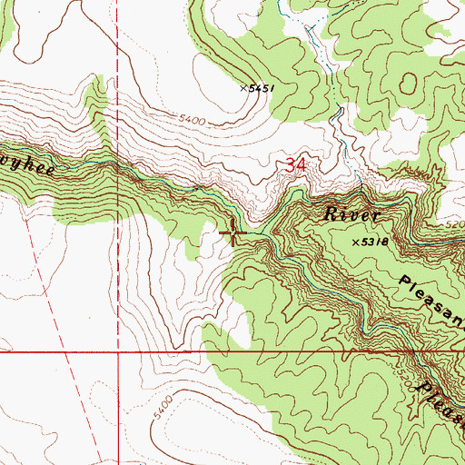 Topographic Map of Pleasant Valley Creek, ID