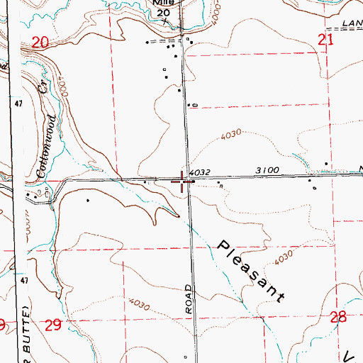 Topographic Map of Pleasant Valley School, ID