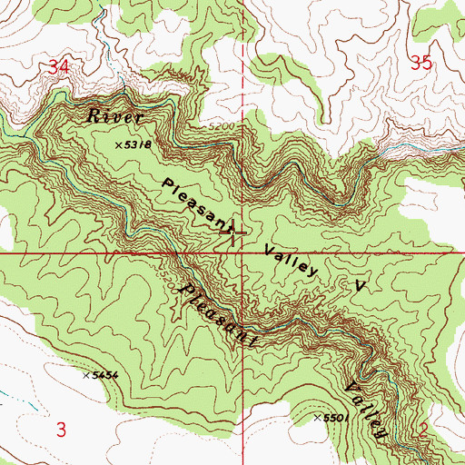 Topographic Map of Pleasant Valley V, ID
