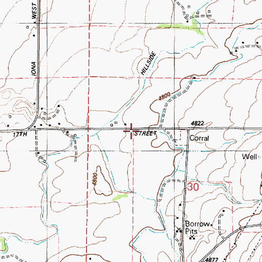Topographic Map of Pleasant View School, ID