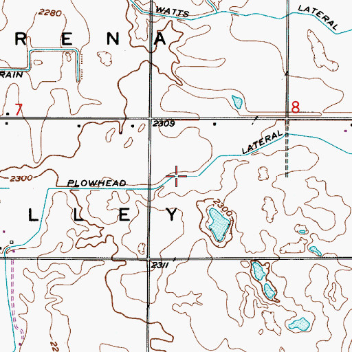 Topographic Map of Plowhead Lateral, ID