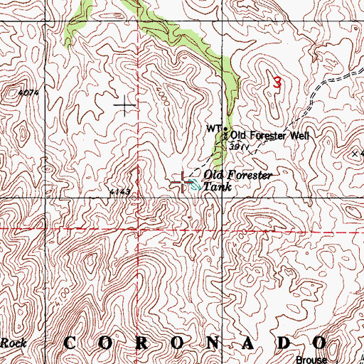 Topographic Map of Old Forester Tank, AZ