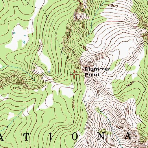 Topographic Map of Plummer Point, ID