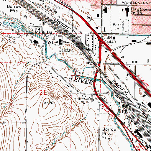Topographic Map of Pocatello Creek, ID