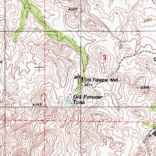 Topographic Map of Old Forester Well, AZ