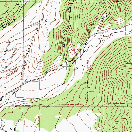 Topographic Map of Pokey Creek, ID