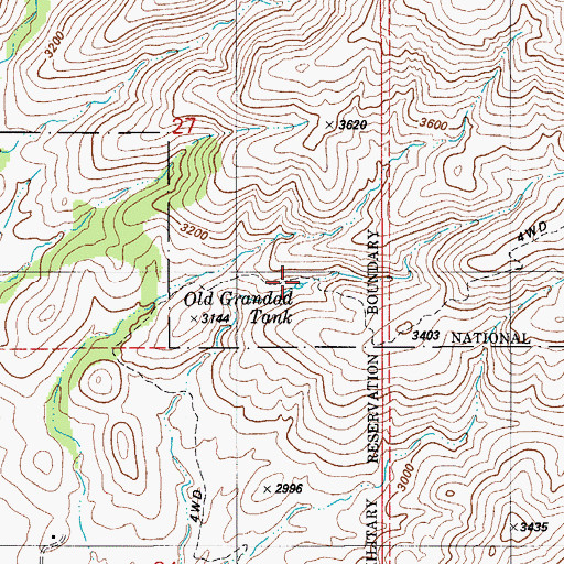 Topographic Map of Old Grandad Tank, AZ