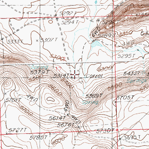 Topographic Map of Pole Corral, ID
