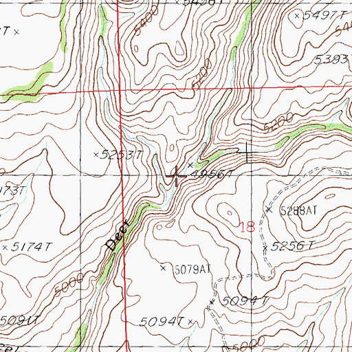 Topographic Map of Pole Creek, ID