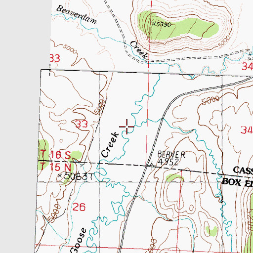 Topographic Map of Pole Creek, ID