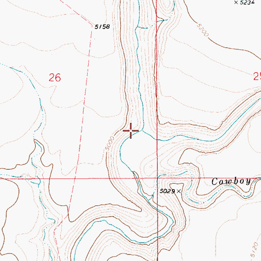 Topographic Map of Pole Creek, ID