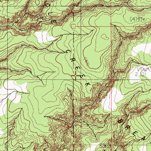 Topographic Map of Pole Creek Breaks, OR