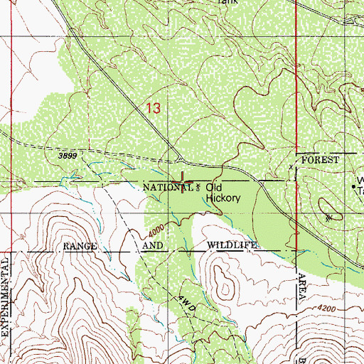 Topographic Map of Old Hickory Well, AZ