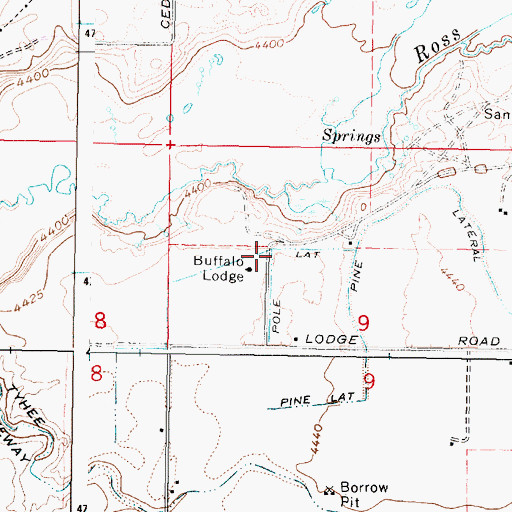 Topographic Map of Pole Lateral, ID