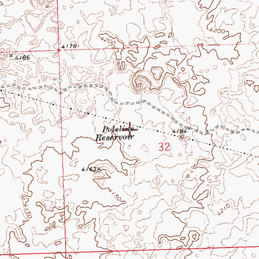 Topographic Map of Poleline Reservoir, ID