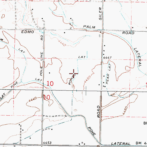 Topographic Map of Ponzo Lateral, ID