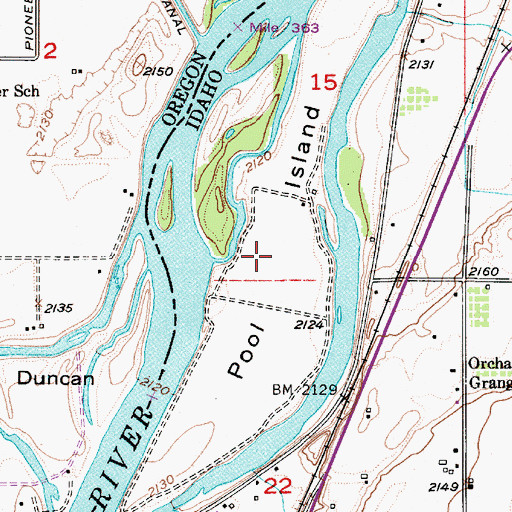 Topographic Map of Pool Island, ID
