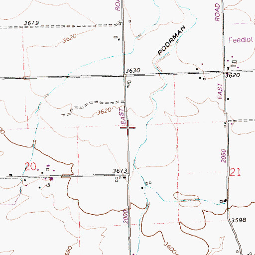 Topographic Map of Poorman Ditch, ID