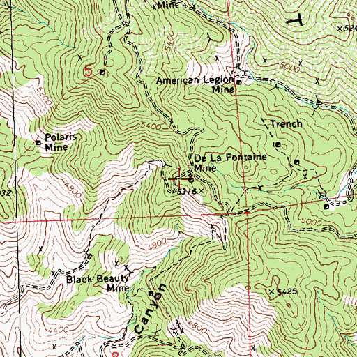 Topographic Map of De La Fontaine Mine, AZ