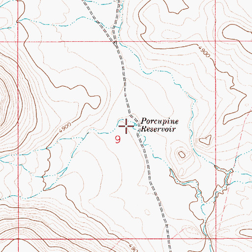 Topographic Map of Porcupine Reservoir, ID