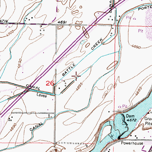 Topographic Map of Porter Canal, ID