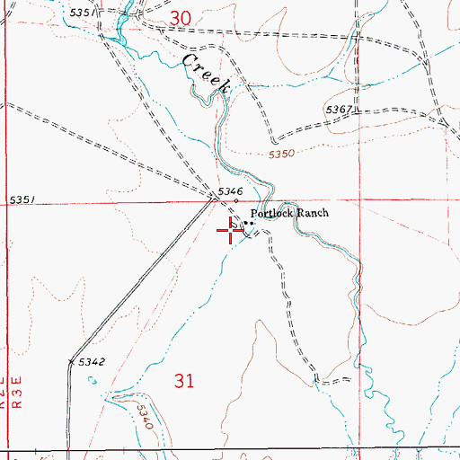 Topographic Map of Portlock Ranch, ID