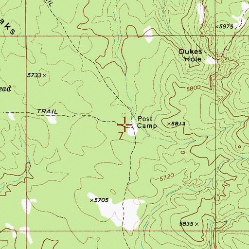 Topographic Map of Post Camp, ID
