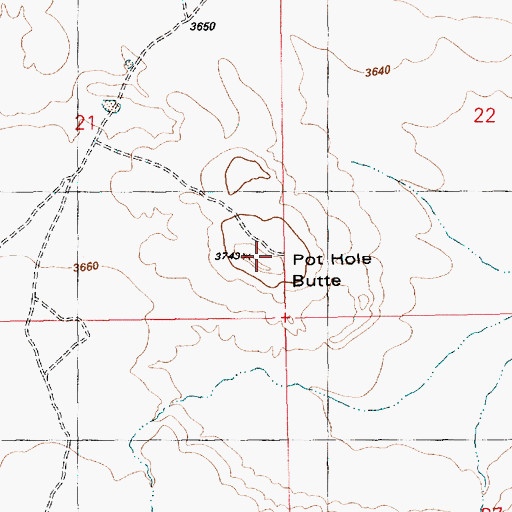 Topographic Map of Pot Hole Butte, ID