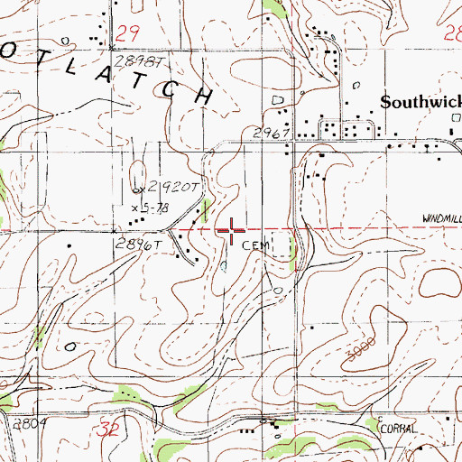 Topographic Map of Potlatch Ridge, ID