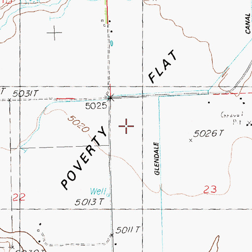 Topographic Map of Poverty Flat, ID
