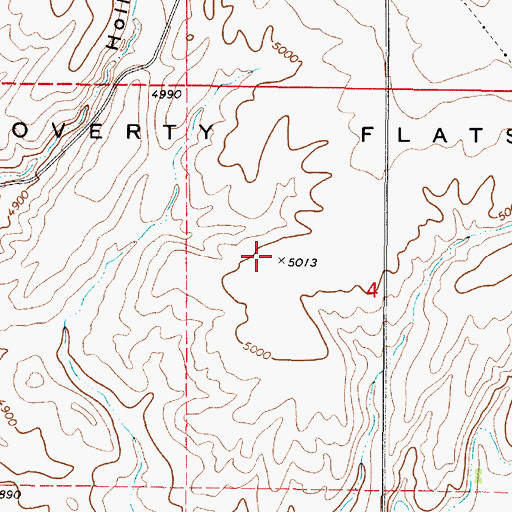 Topographic Map of Poverty Flats, ID