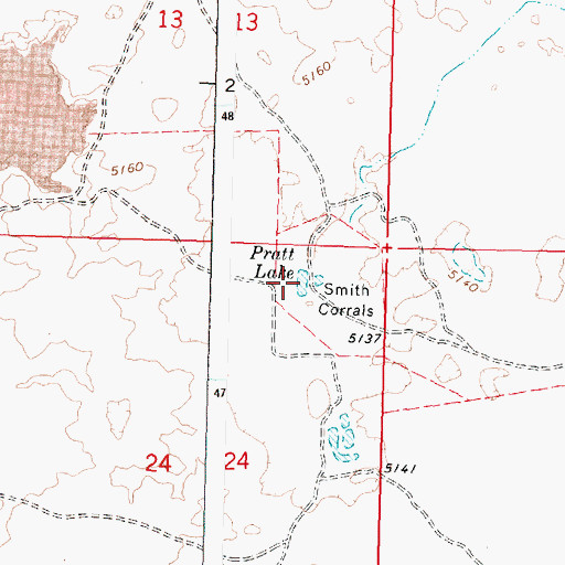 Topographic Map of Pratt Lake, ID