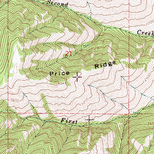 Topographic Map of Price Ridge, ID
