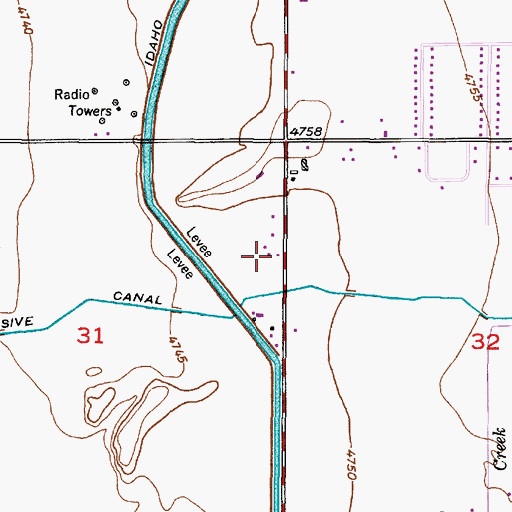 Topographic Map of Progressive Canal, ID