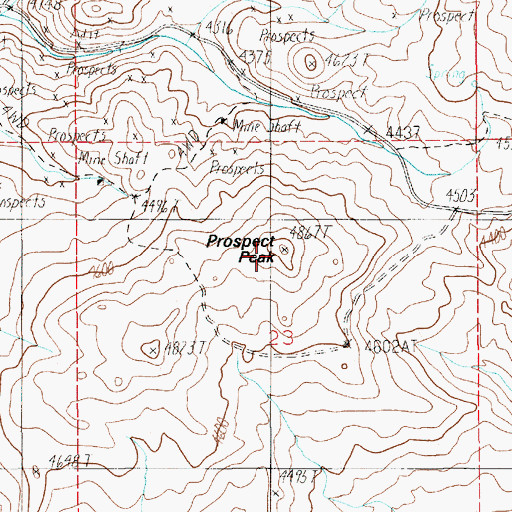 Topographic Map of Prospect Peak, ID