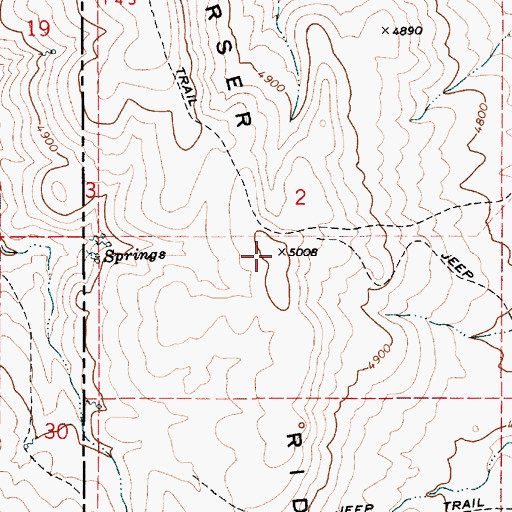 Topographic Map of Purser Ridge, ID