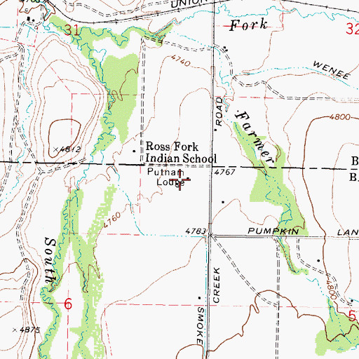 Topographic Map of Putnam Lodge, ID