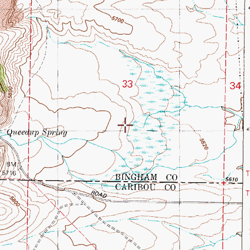 Topographic Map of Qeedup Spring, ID