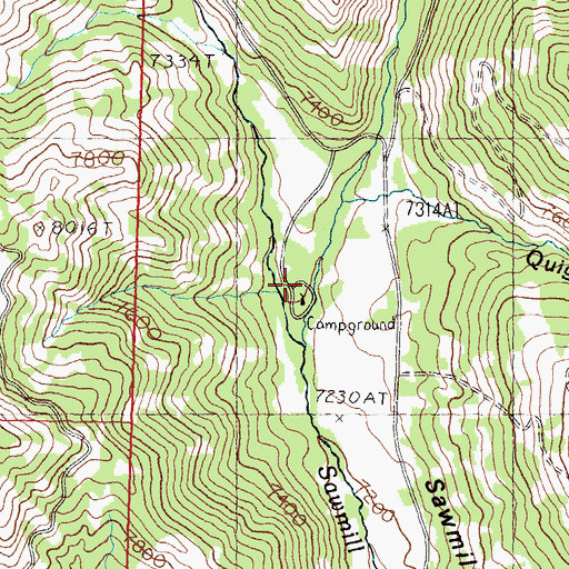 Topographic Map of Quigley Creek, ID
