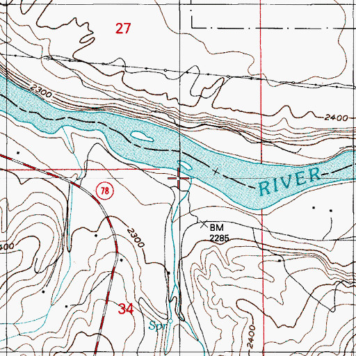 Topographic Map of Rabbit Creek, ID