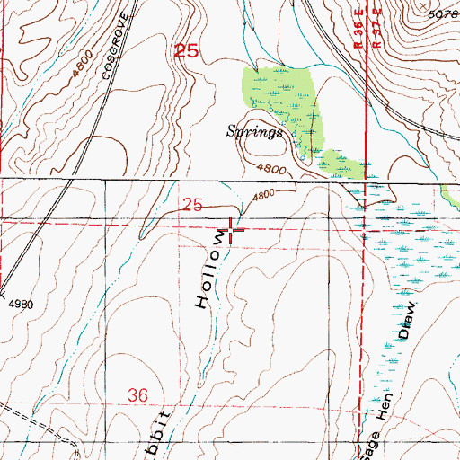 Topographic Map of Rabbit Hollow, ID