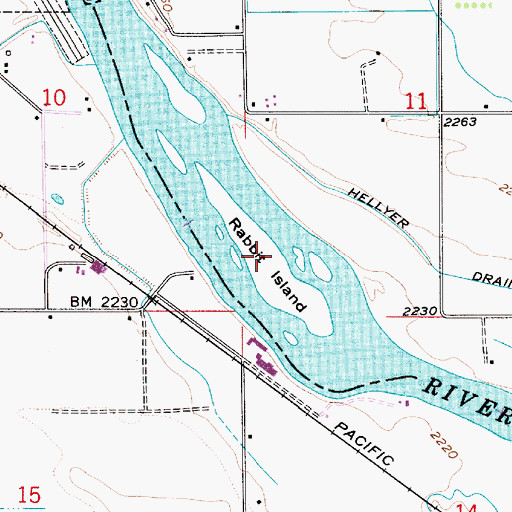 Topographic Map of Rabbit Island, ID