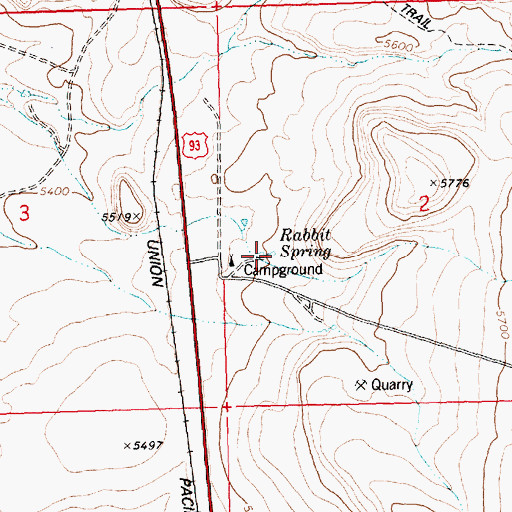 Topographic Map of Rabbit Spring, ID