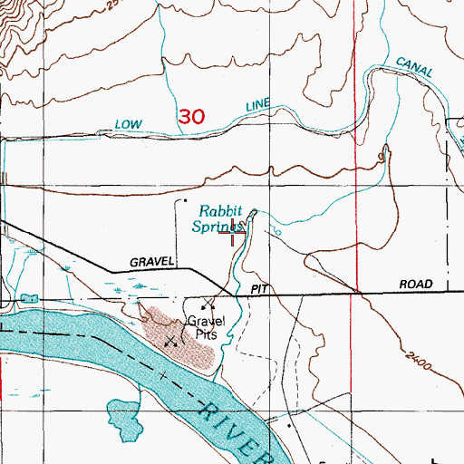 Topographic Map of Rabbit Springs, ID