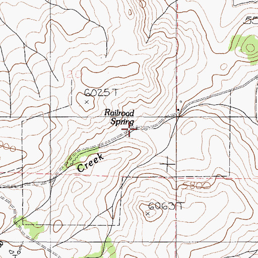Topographic Map of Railroad Spring, ID