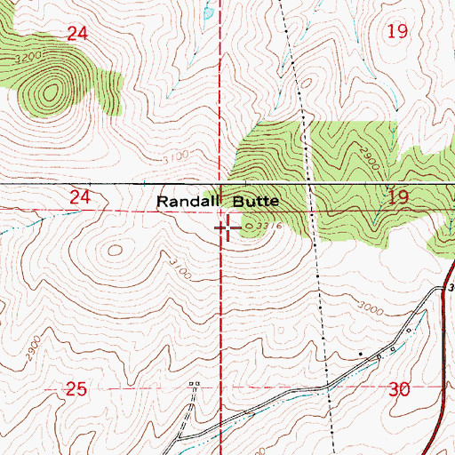 Topographic Map of Randall Butte, ID