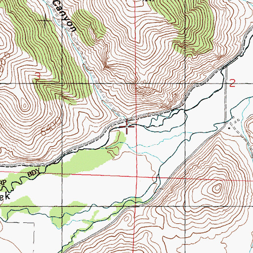 Topographic Map of Ras Canyon, ID