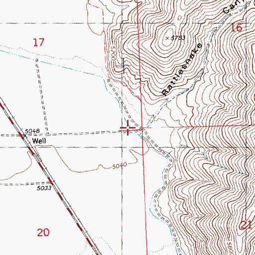 Topographic Map of Rattlesnake Canyon, ID